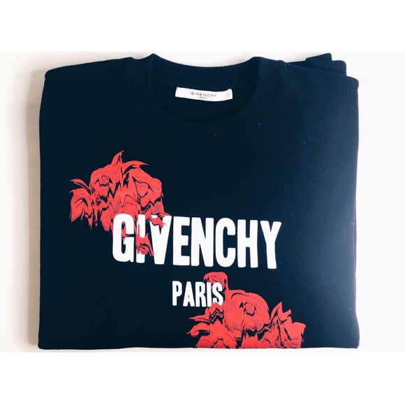 GIVENCHY ROSE PRINT LONG SLEEVE SWEATER - Picture 2 of 3